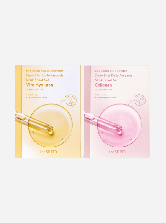 Dewy Shot Daily Ampoule Mask Sheet Vita Hyaluron/ Collagen (10 Sheets)